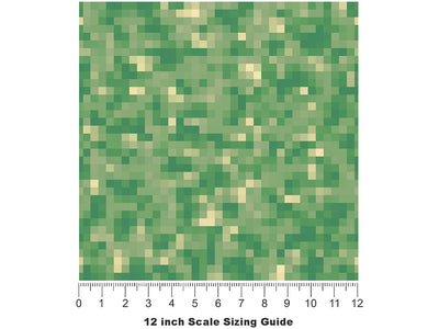 Fern Fronds Pixel Vinyl Film Pattern Size 12 inch Scale~Rwraps Fern Fronds Pixel Sizing Chart~2