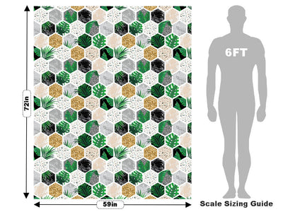 Fern Hexagonal Tile Vehicle Wrap Scale~Rwraps Series 914 Fern Hexagonal Tile Measurements~2