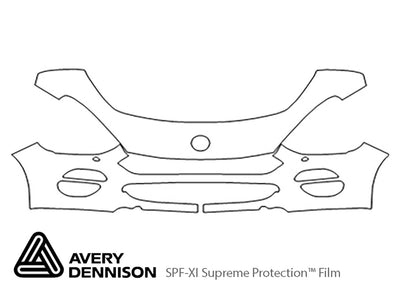 124 spider Avery Dennison Clear Bra Bumper Precut PPF Diagram