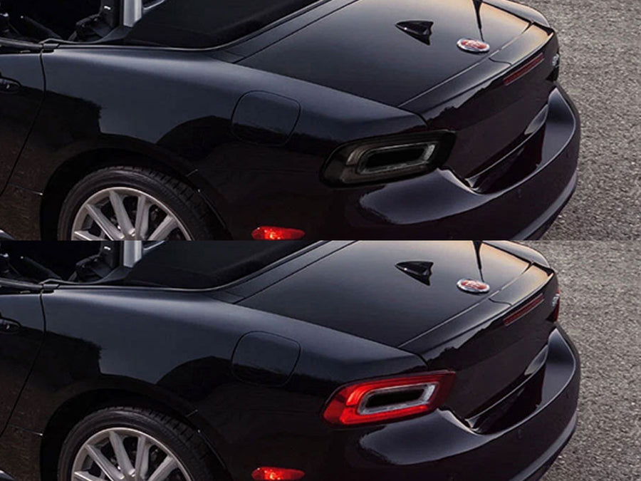 124 spider Before and After Smoked Taillights