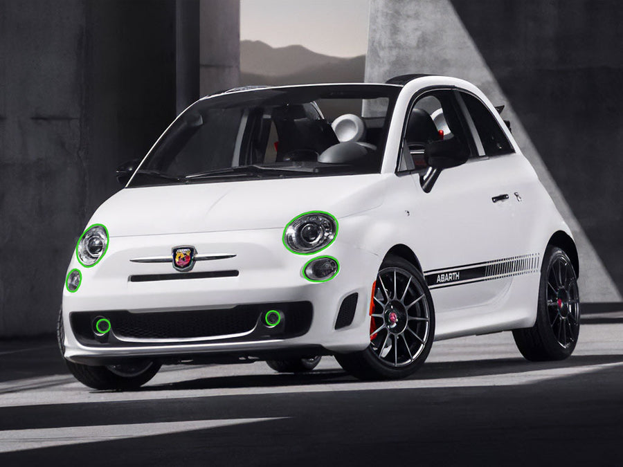 fiat 500 2012-2019 (abarth) Headlight Protection Installation Location