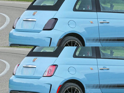 500 (abarth) Before and After Smoked Taillights