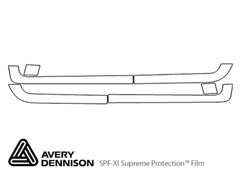500l Avery Dennison Clear Bra Door Cup Precut PPF Diagram