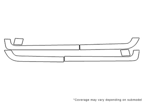 500l Avery Dennison Clear Bra Door Cup Precut PPF Diagram