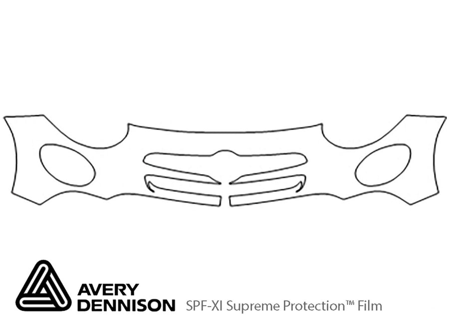 500x Avery Dennison Clear Bra Bumper Precut PPF Diagram
