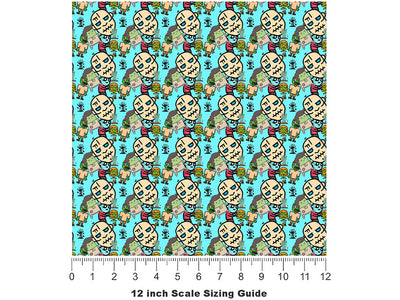 Fiendish Family Zombie Vinyl Film Pattern Size 12 inch Scale~Rwraps Fiendish Family Zombie Sizing Chart~2