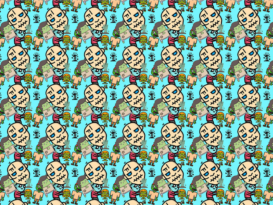 Fiendish Family Zombie Vinyl Wrap Pattern~Rwraps Series 914 Digitally Printed Vinyl Wrap~0