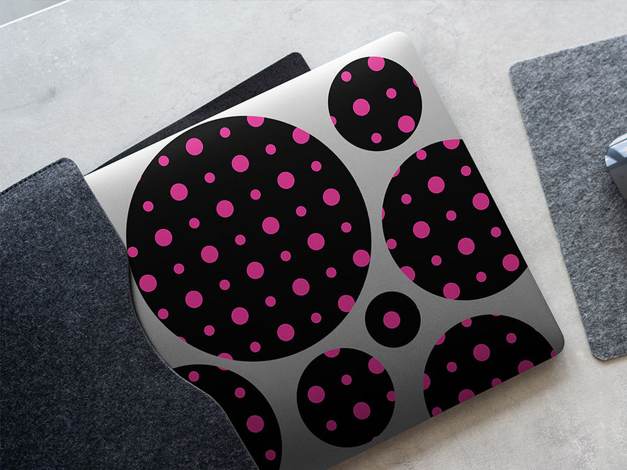 fierce fuchsia polka dot DIY Laptop Stickers