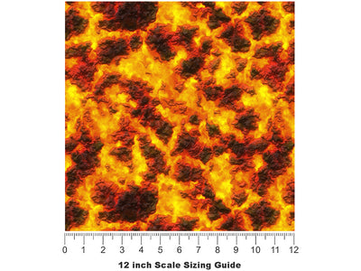 Fiery Dungeon Lava Vinyl Film Pattern Size 12 inch Scale~Rwraps Fiery Dungeon Lava Sizing Chart~2
