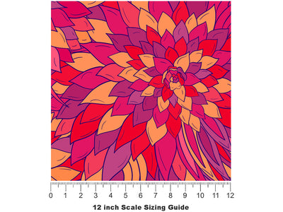 Fiery Eyes Floral Vinyl Film Pattern Size 12 inch Scale~Rwraps Fiery Eyes Floral Sizing Chart~2
