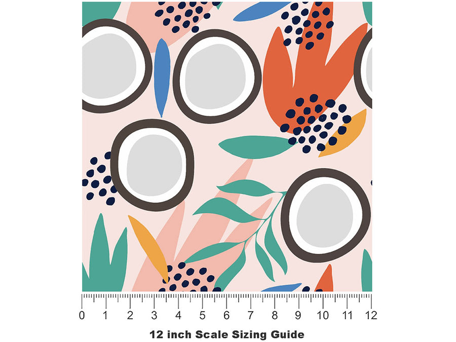 Fiji Dwarf Fruit Vinyl Film Pattern Size 12 inch Scale~Rwraps Fiji Dwarf Fruit Sizing Chart~2