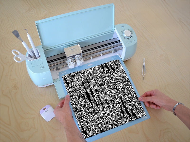 File Corrupt Technology Vinyl Film Pattern Size 12 inch Scale~Rwraps File Corrupt Technology Sizing Chart~3
