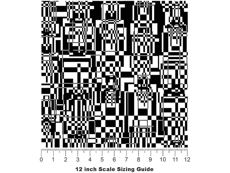 File Corrupt Technology Vinyl Film Pattern Size 12 inch Scale~Rwraps File Corrupt Technology Sizing Chart~3