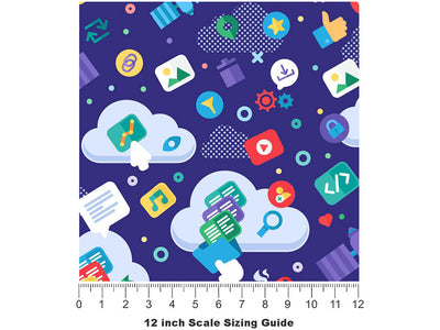 File Share Technology Vinyl Film Pattern Size 12 inch Scale~Rwraps File Share Technology Sizing Chart~3