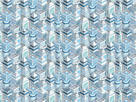 Financial District Cityscape Vinyl Wrap Pattern~Rwraps Series 914 Digitally Printed Vinyl Wrap~0