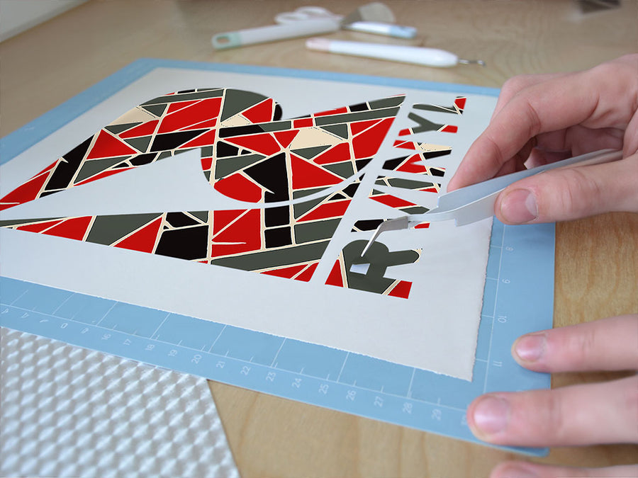 fire bricks mosaic Easy Weed Craft Vinyl