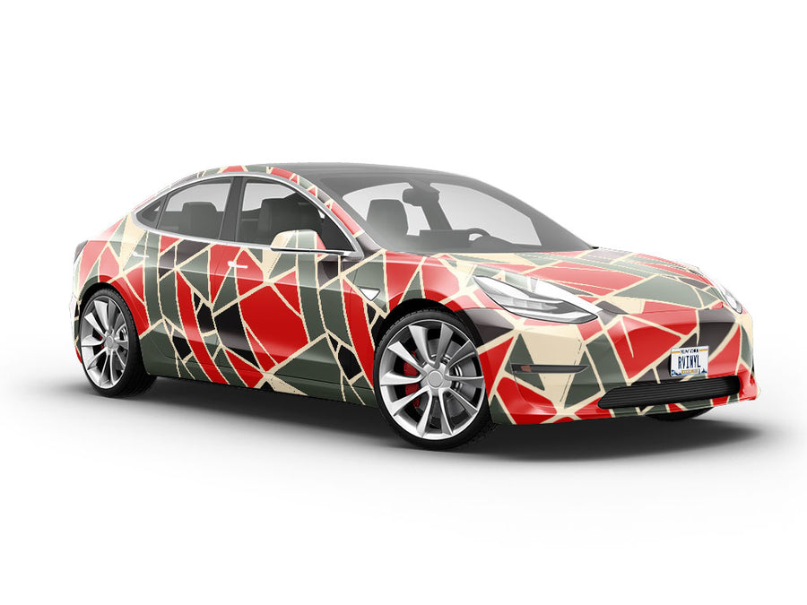 Fire Bricks Mosaic Vehicle Vinyl Wrap