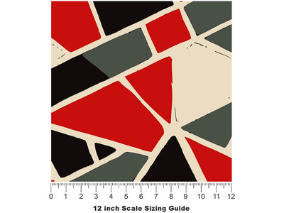 Fire Bricks Mosaic Vinyl Film Pattern Size 12 inch Scale~Rwraps Fire Bricks Mosaic Sizing Chart~2