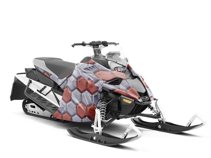 Fire Engine Red Brick Custom Wrapped Snowmobile