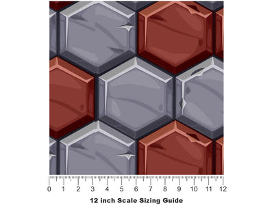 Fire Engine Red Brick Vinyl Film Pattern Size 12 inch Scale~Rwraps Fire Engine Red Brick Sizing Chart~3