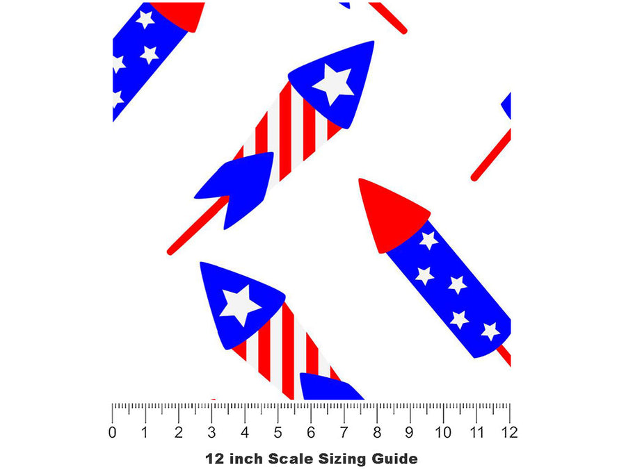 Fireworks Ready Americana Vinyl Film Pattern Size 12 inch Scale~Rwraps Fireworks Ready Americana Sizing Chart~3