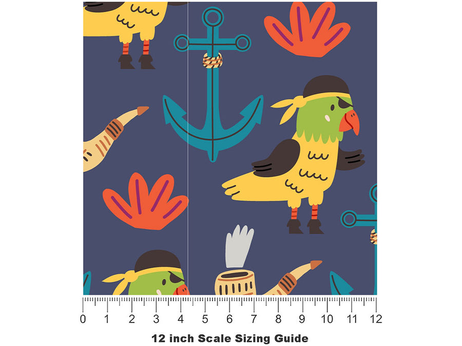 First Mate Pirate Vinyl Film Pattern Size 12 inch Scale~Rwraps First Mate Pirate Sizing Chart~2