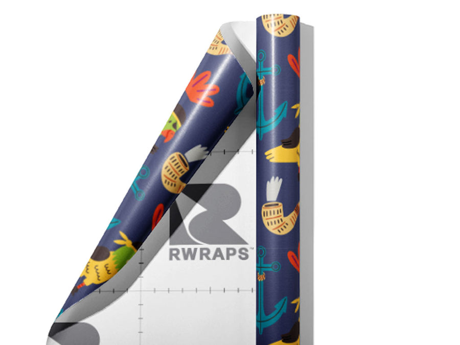 First Mate Pirate Wrap Film Sheets~Rwraps Series 914 First Mate Pirate Scrolled Sheet~3