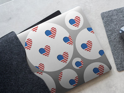 flag love  DIY Laptop Stickers
