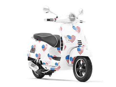Flag Love Americana Vespa Scooter Wrap Film