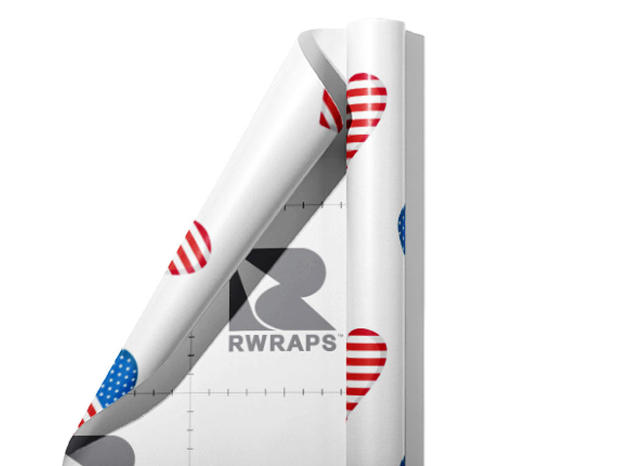 Flag Love Americana Wrap Film Sheets~Rwraps Series 914 Flag Love Americana Scrolled Sheet~4
