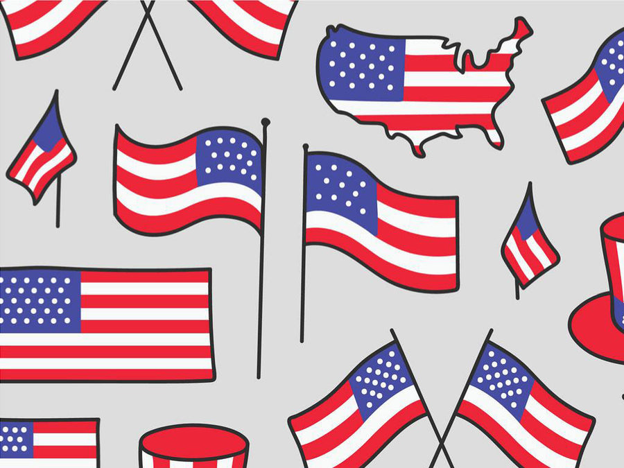Flagging Down Americana Vinyl Wrap Pattern~Rwraps Series 914 Digitally Printed Vinyl Wrap~0