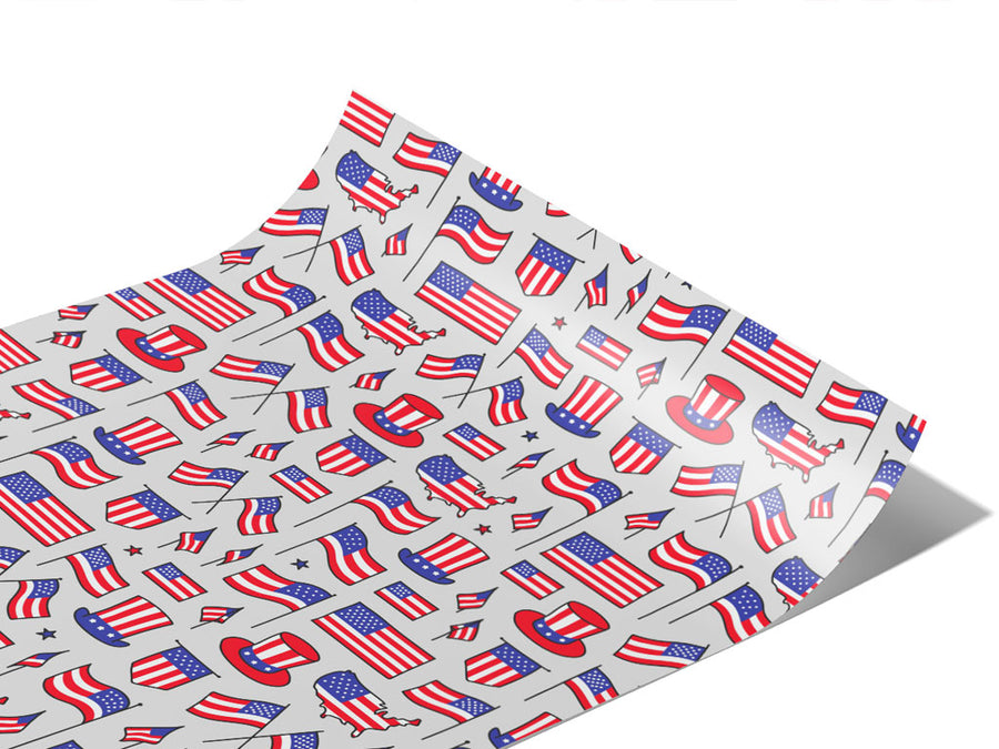 Flagging Down Americana Vinyl Wraps~Rwraps Series 914 Digitally Printed Vinyl Wrap~1