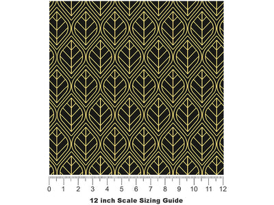 Flaked Leaf Art Deco Vinyl Film Pattern Size 12 inch Scale~Rwraps Flaked Leaf Art Deco Sizing Chart~2