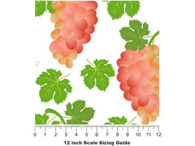 Flame Seedless Fruit Vinyl Film Pattern Size 12 inch Scale~Rwraps Flame Seedless Fruit Sizing Chart~2