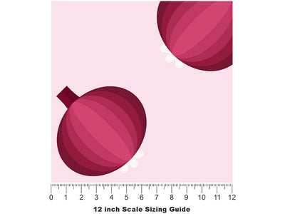 Flamenco Red Vegetable Vinyl Film Pattern Size 12 inch Scale~Rwraps Flamenco Red Vegetable Sizing Chart~2