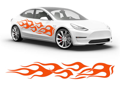 3M Bright Orange Flames Body Graphic~Full Side Auto Decal Kit~0