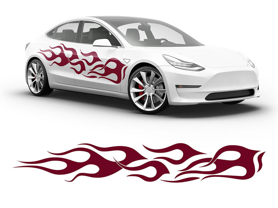 3M Burgundy Flames Body Graphic~Full Side Auto Decal Kit~0