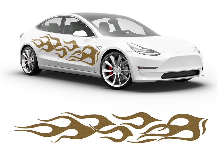 3M Gold Flames Body Graphic~Full Side Auto Decal Kit~0
