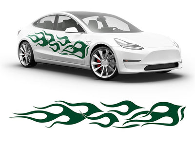3M Dark Green Flames Body Graphic~Full Side Auto Decal Kit~0
