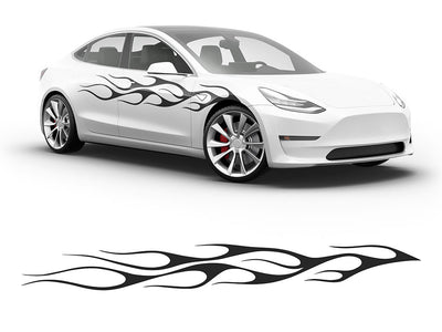 3M Black Flames in the Wind Body Graphic~Full Side Auto Decal Kit~0