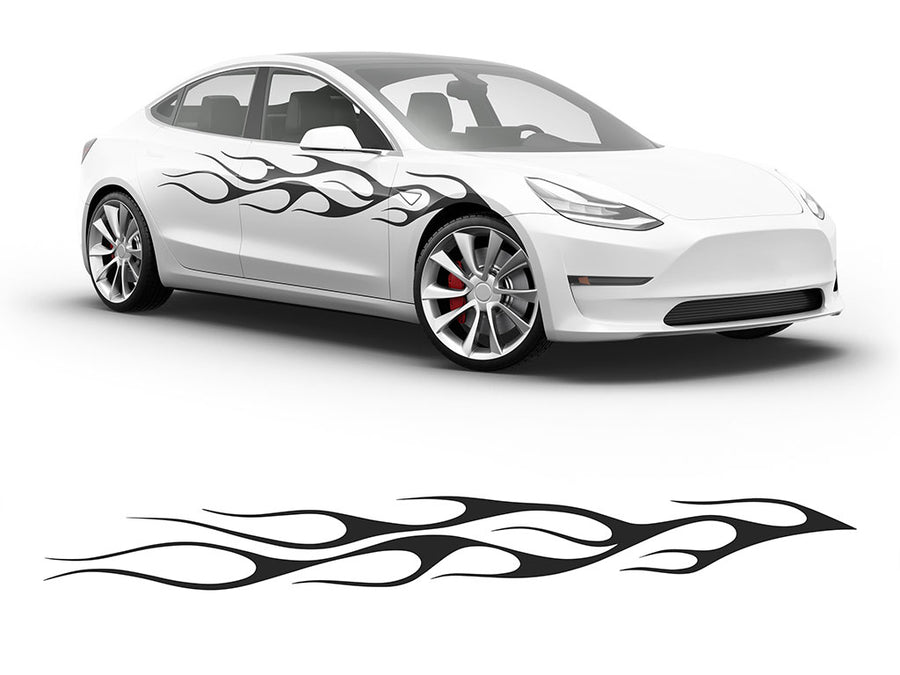 3M Black Flames in the Wind Body Graphic~Full Side Auto Decal Kit~0