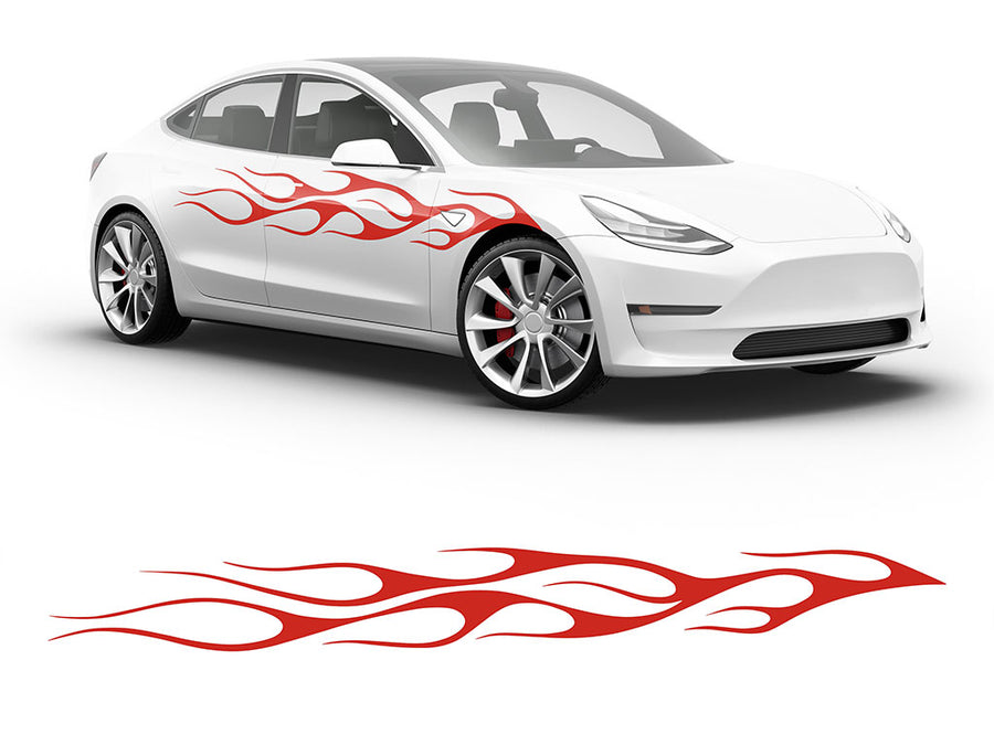 3M Light Red Flames in the Wind Body Graphic~Full Side Auto Decal Kit~0
