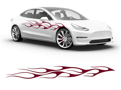 3M Burgundy Flames in the Wind Body Graphic~Full Side Auto Decal Kit~0
