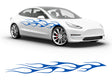 3M Azure Blue Flames in the Wind Body Graphic~Full Side Auto Decal Kit~0