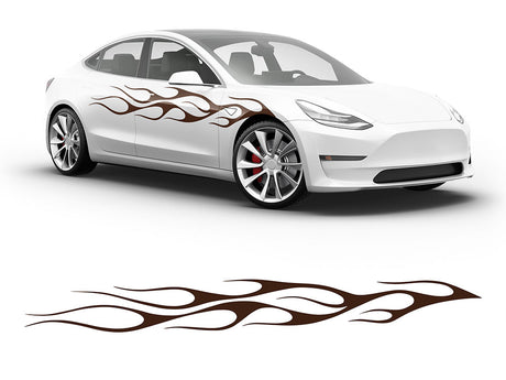 3M Brown Flames in the Wind Body Graphic~Full Side Auto Decal Kit~0