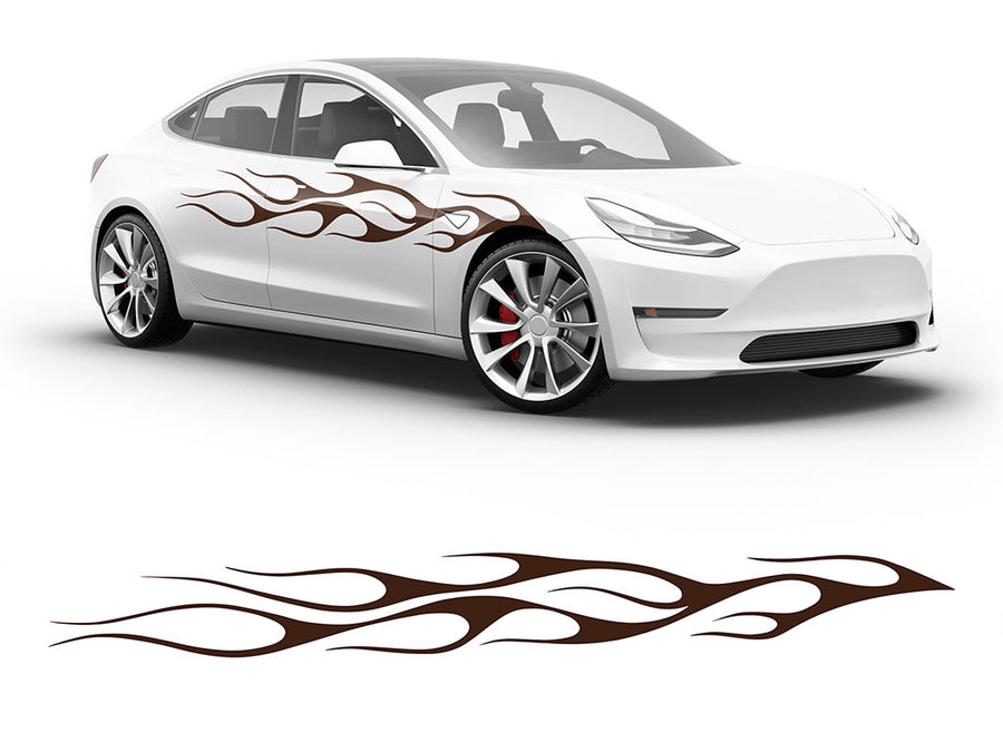 3M Brown Flames in the Wind Body Graphic~Full Side Auto Decal Kit~0