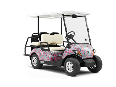 Flamingo Puzzle Camouflage Wrapped Golf Cart