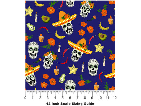 Flavorful Offerings Day of the Dead Vinyl Film Pattern Size 12 inch Scale~Rwraps Flavorful Offerings Day of the Dead Sizing Chart~2