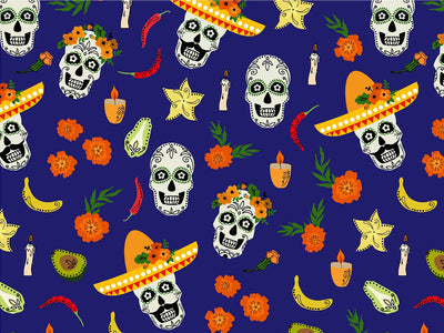 Flavorful Offerings Day of the Dead Vinyl Wrap Pattern~Rwraps Series 914 Digitally Printed Vinyl Wrap~0
