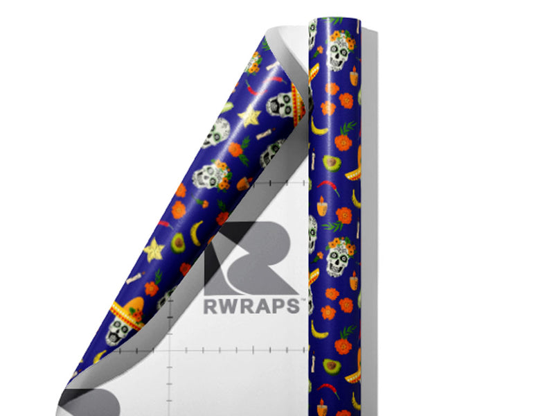 Flavorful Offerings Day of the Dead Wrap Film Sheets~Rwraps Series 914 Flavorful Offerings Day of the Dead Scrolled Sheet~3